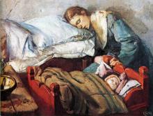 christian_krohg_sleeping_mother_with_child